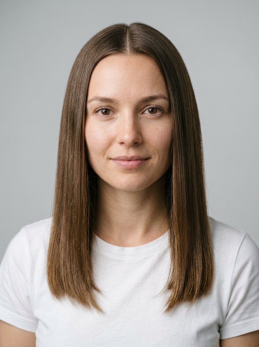 Middle Part Straight hairstyle style